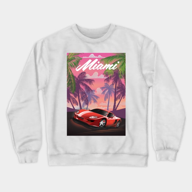 Miami Sports car Crewneck Sweatshirt by nickemporium1